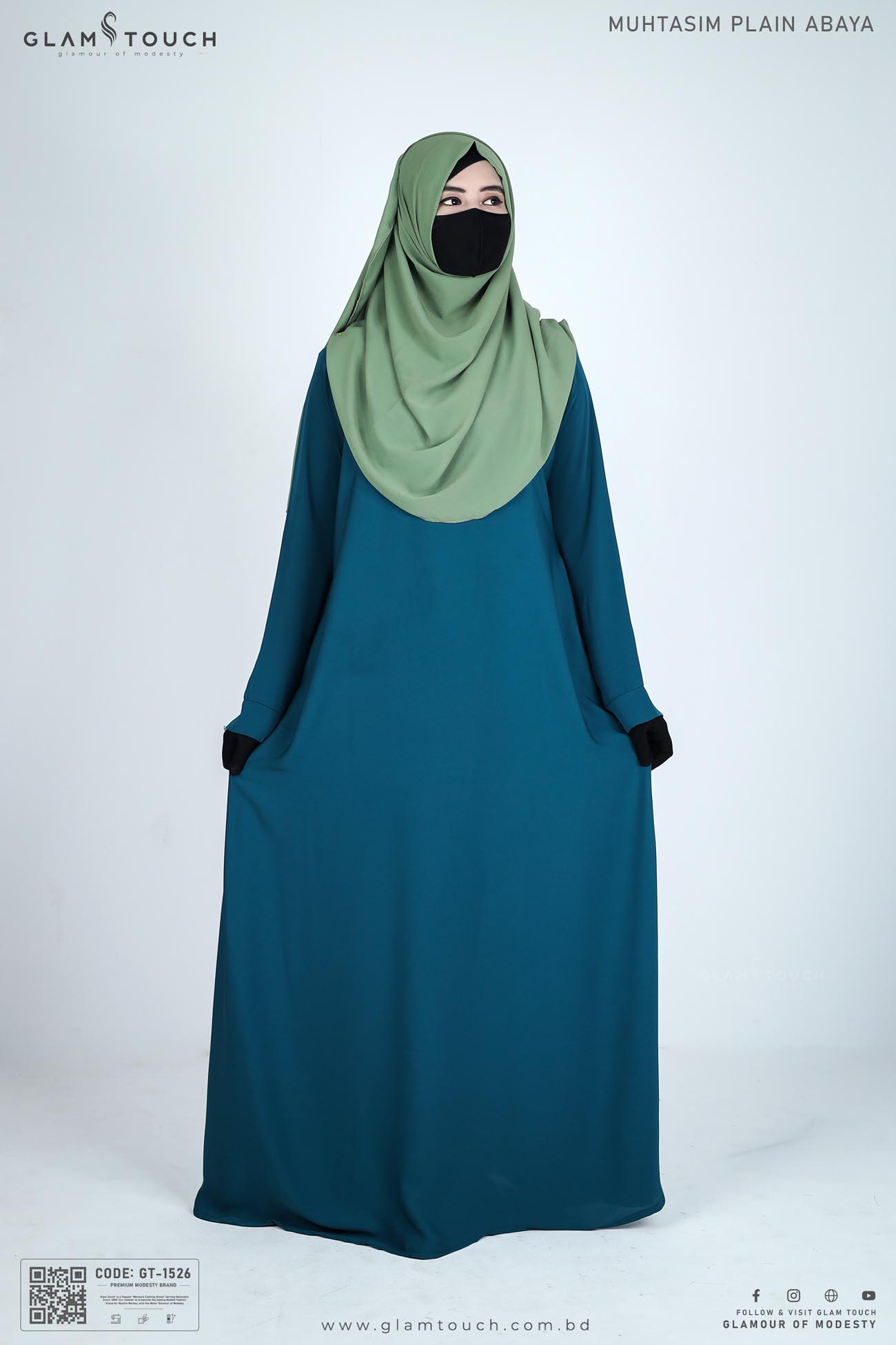 Picture of Glam Touch Premium Muhtasim Regular Plain Abaya