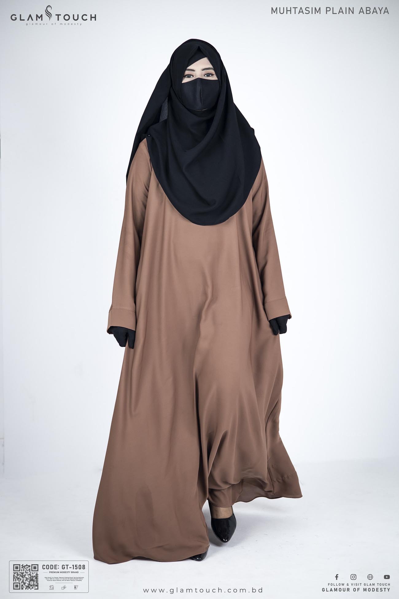 Picture of Glam Touch Premium Muhtasim Regular Plain Abaya