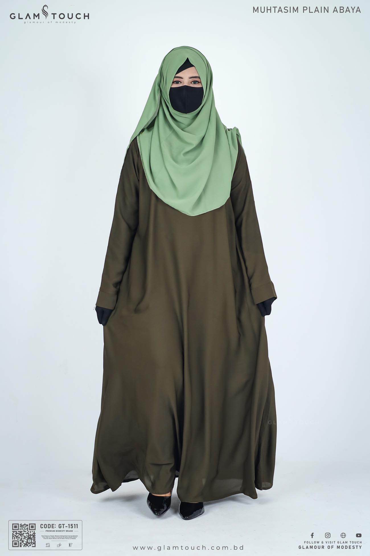 Picture of Glam Touch Premium Muhtasim Regular Plain Abaya