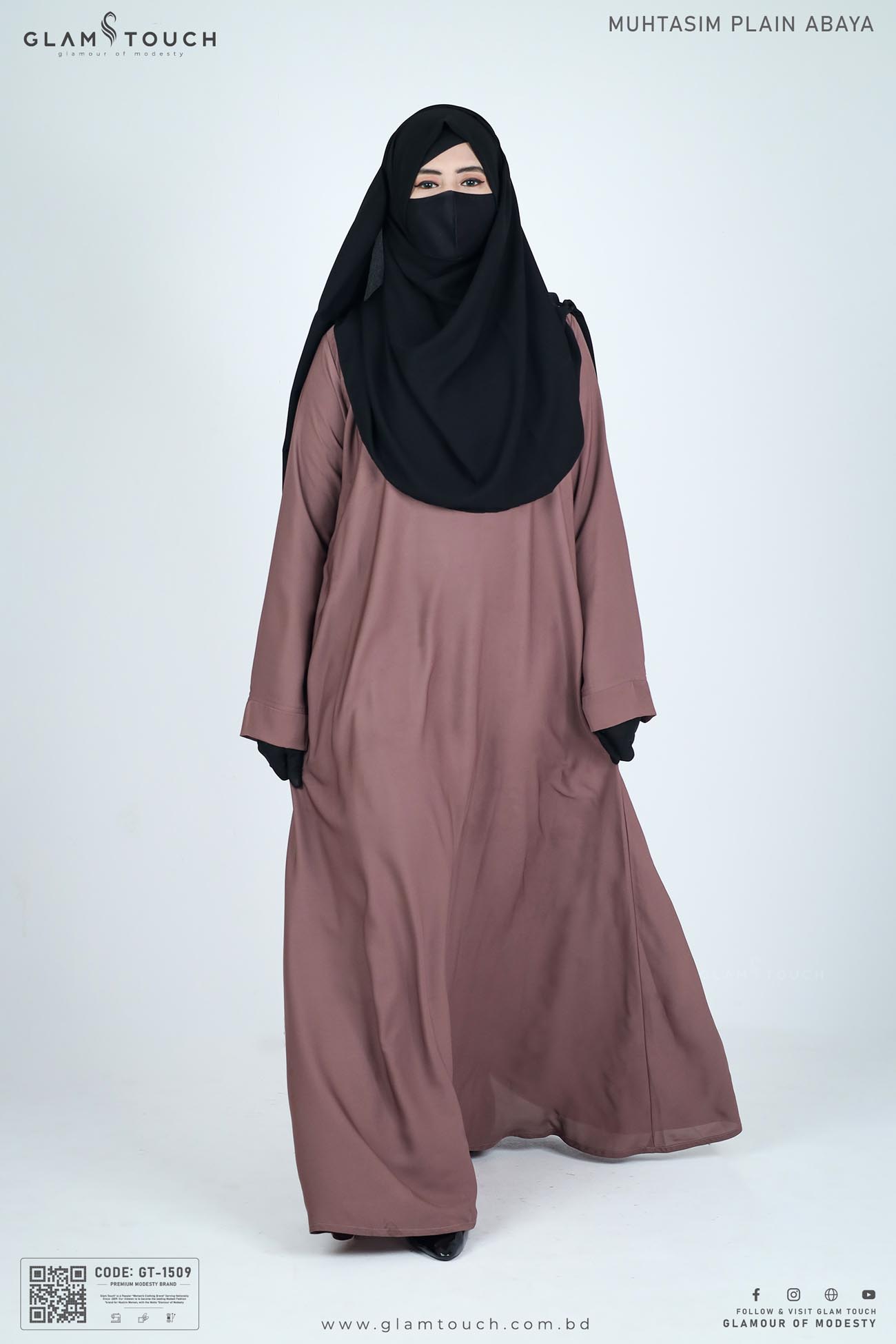 Picture of Glam Touch Premium Muhtasim Regular Plain Abaya