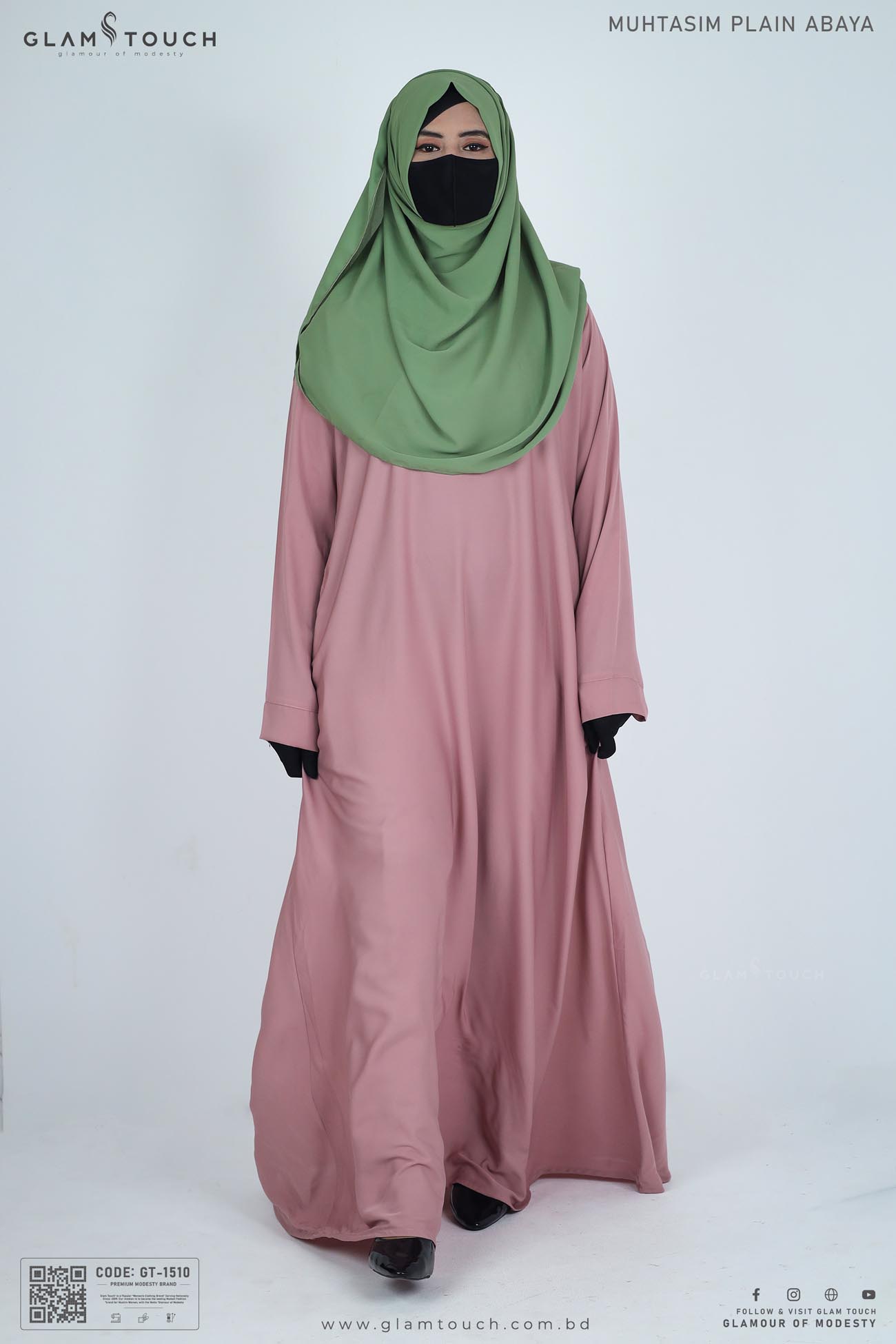 Picture of Glam Touch Premium Muhtasim Regular Plain Abaya