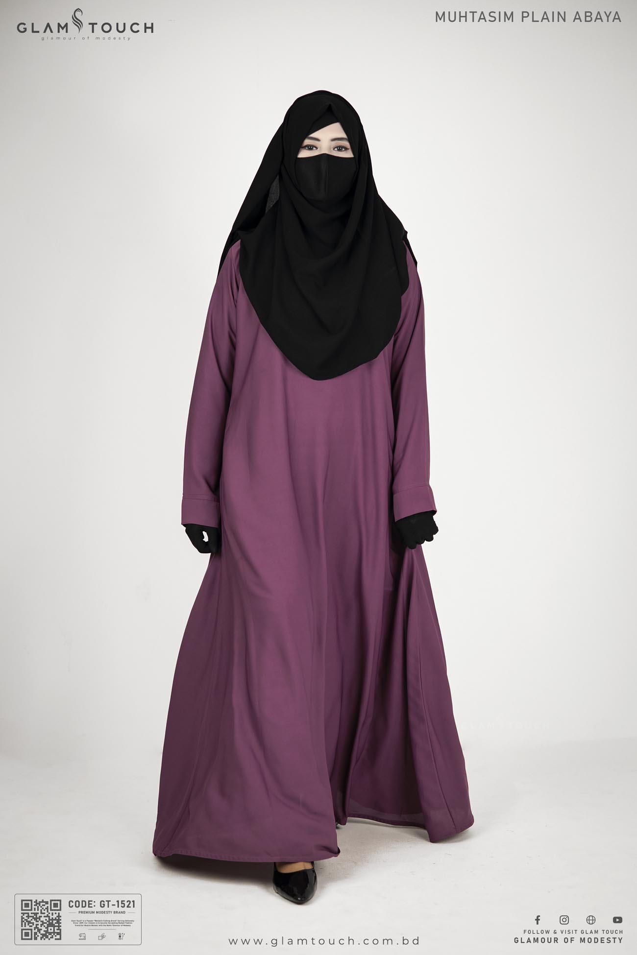 Picture of Glam Touch Premium Muhtasim Regular Plain Abaya