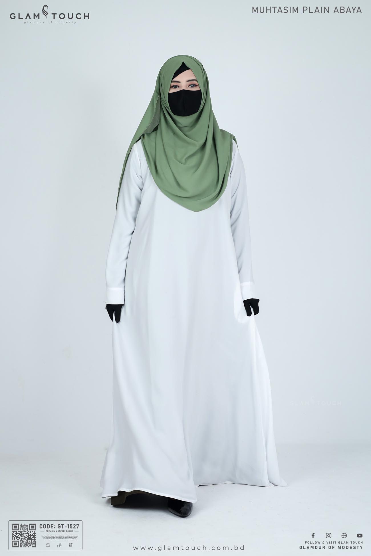 Picture of Glam Touch Premium Muhtasim Regular Plain Abaya