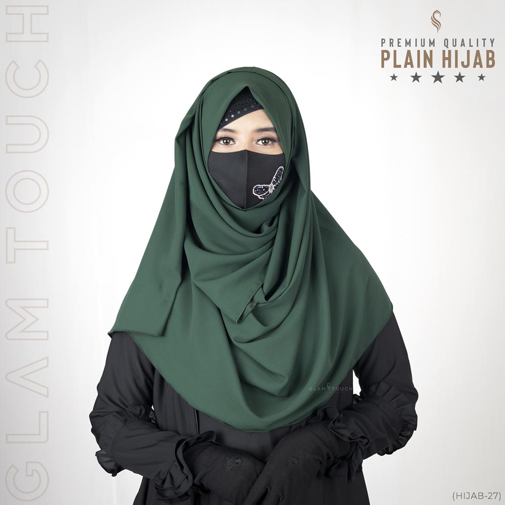 Picture of Premium Quality Full Coverage 80x30 Inchees Diamond Georgette Plain Hijab