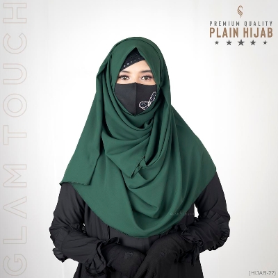 Picture of Premium Quality Full Coverage 80x30 Inchees Diamond Georgette Plain Hijab
