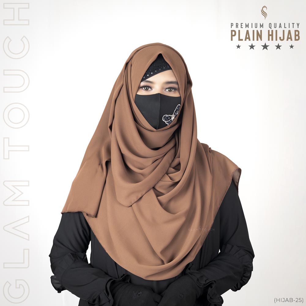 Picture of Premium Quality Full Coverage 80x30 Inchees Diamond Georgette Plain Hijab