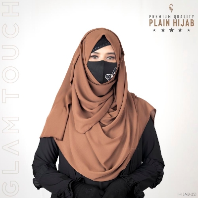 Picture of Premium Quality Full Coverage 80x30 Inchees Diamond Georgette Plain Hijab