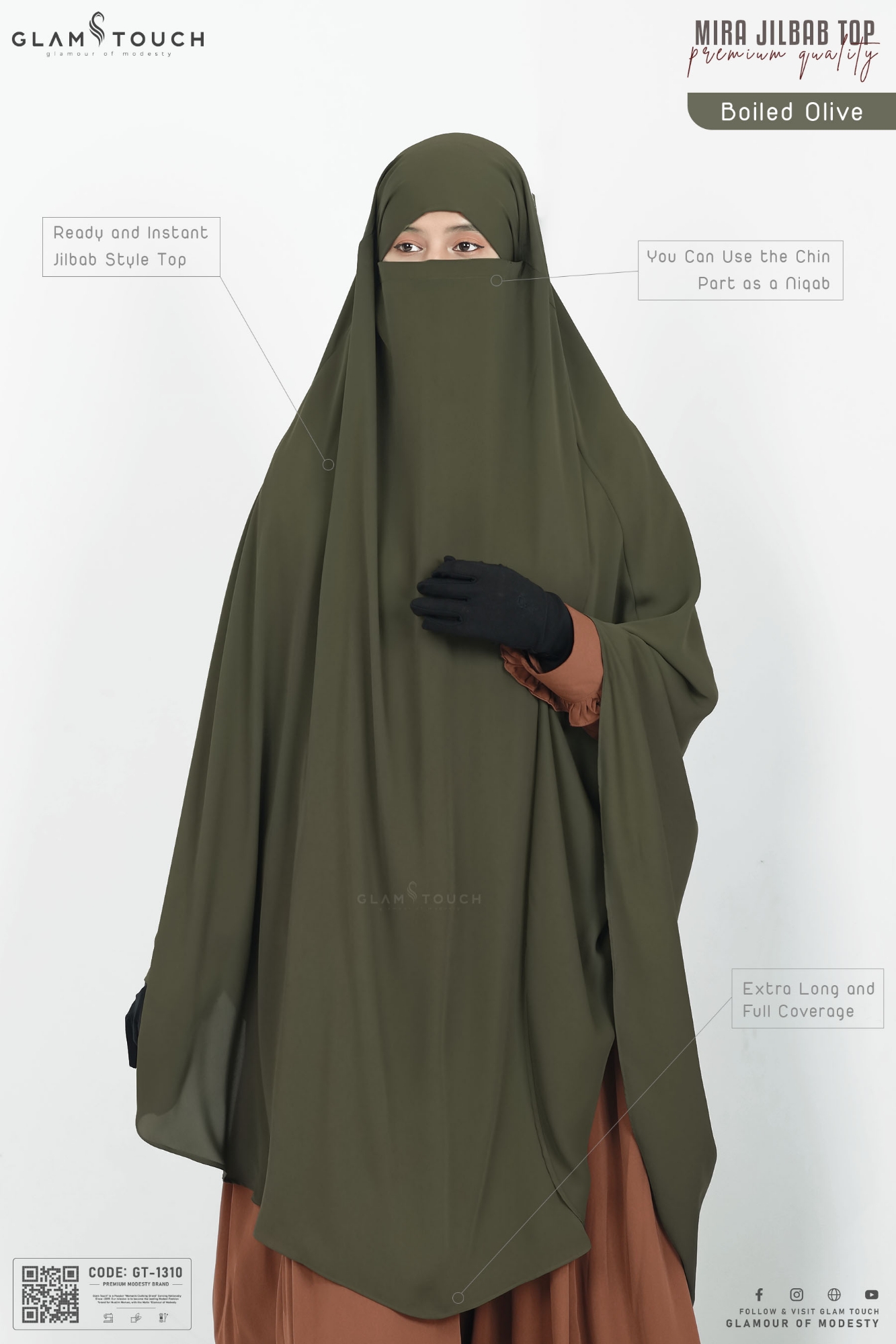 Picture of Mira - Instant One Part Sleeveless Jilbab Top