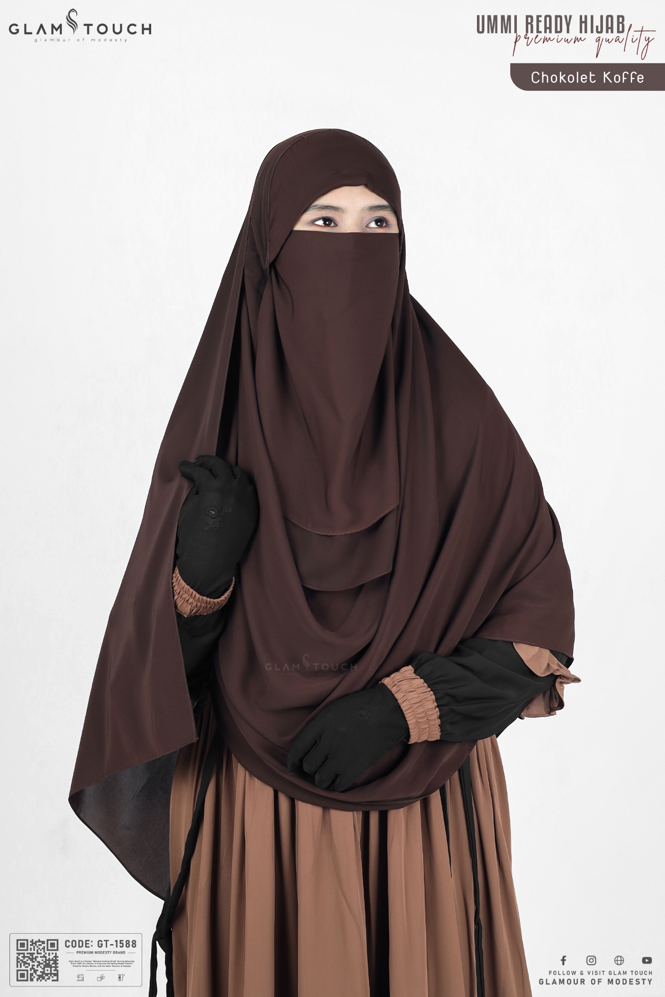 Picture of Glam Touch Premium Ummi Ready Hijab Niqab Set
