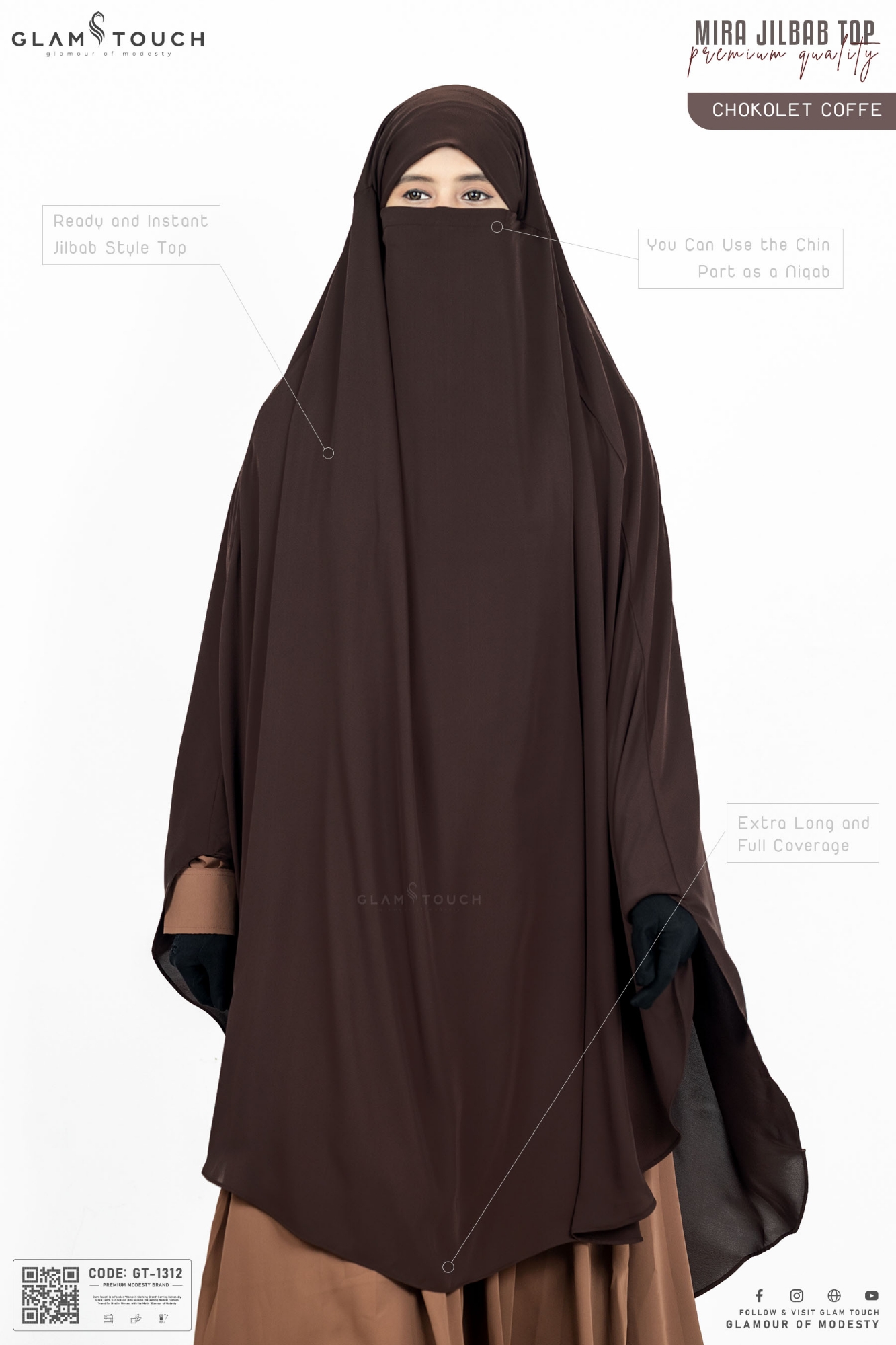 Picture of Mira - Instant One Part Sleeveless Jilbab Top