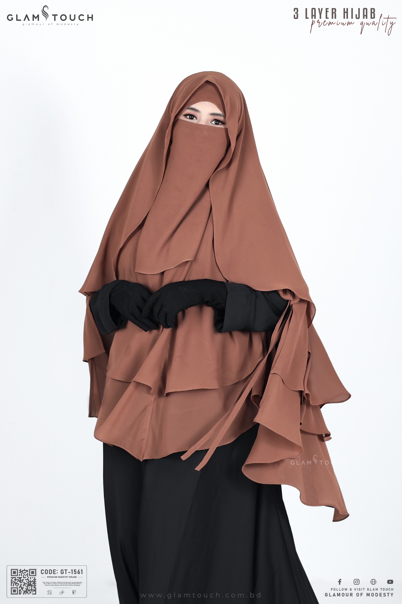 Picture of Glam Touch Premium ABRU 3 Layer Hijab Niqab Set