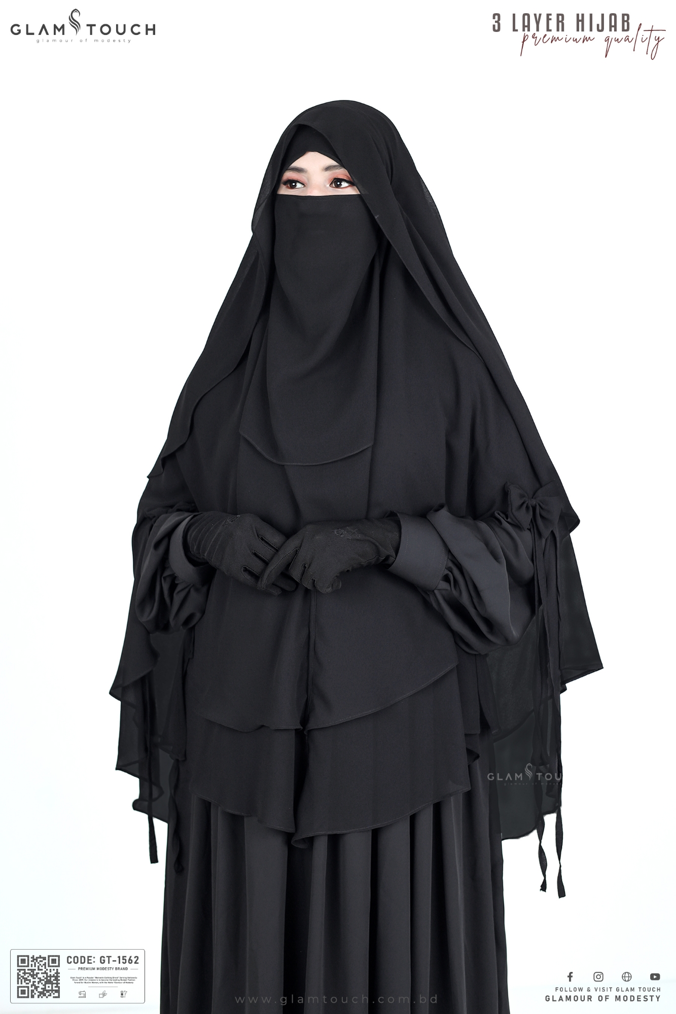 Picture of Glam Touch Premium ABRU 3 Layer Hijab Niqab Set