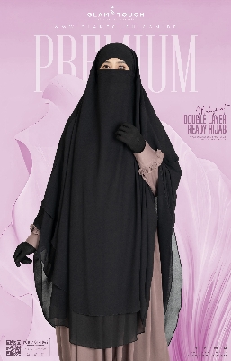 Picture of Glam Touch Premium Muhsinat Double Layer Ready Hijab Jilbab