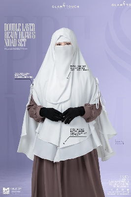 Picture of Glam Touch Premium - Leya Double Layer Ready Hijab & Niqab Set
