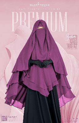 Picture of Glam Touch Premium- Zara 3 Layer Extra Long Ready Hijab