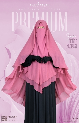 Picture of Glam Touch Premium- Zara 3 Layer Extra Long Ready Hijab