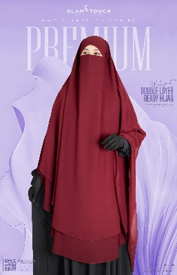 Picture of Glam Touch Premium Muhsinat Double Layer Ready Hijab Jilbab