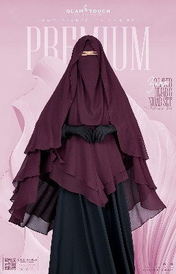 Picture of Glam Touch Premium- Zara 3 Layer Extra Long Ready Hijab