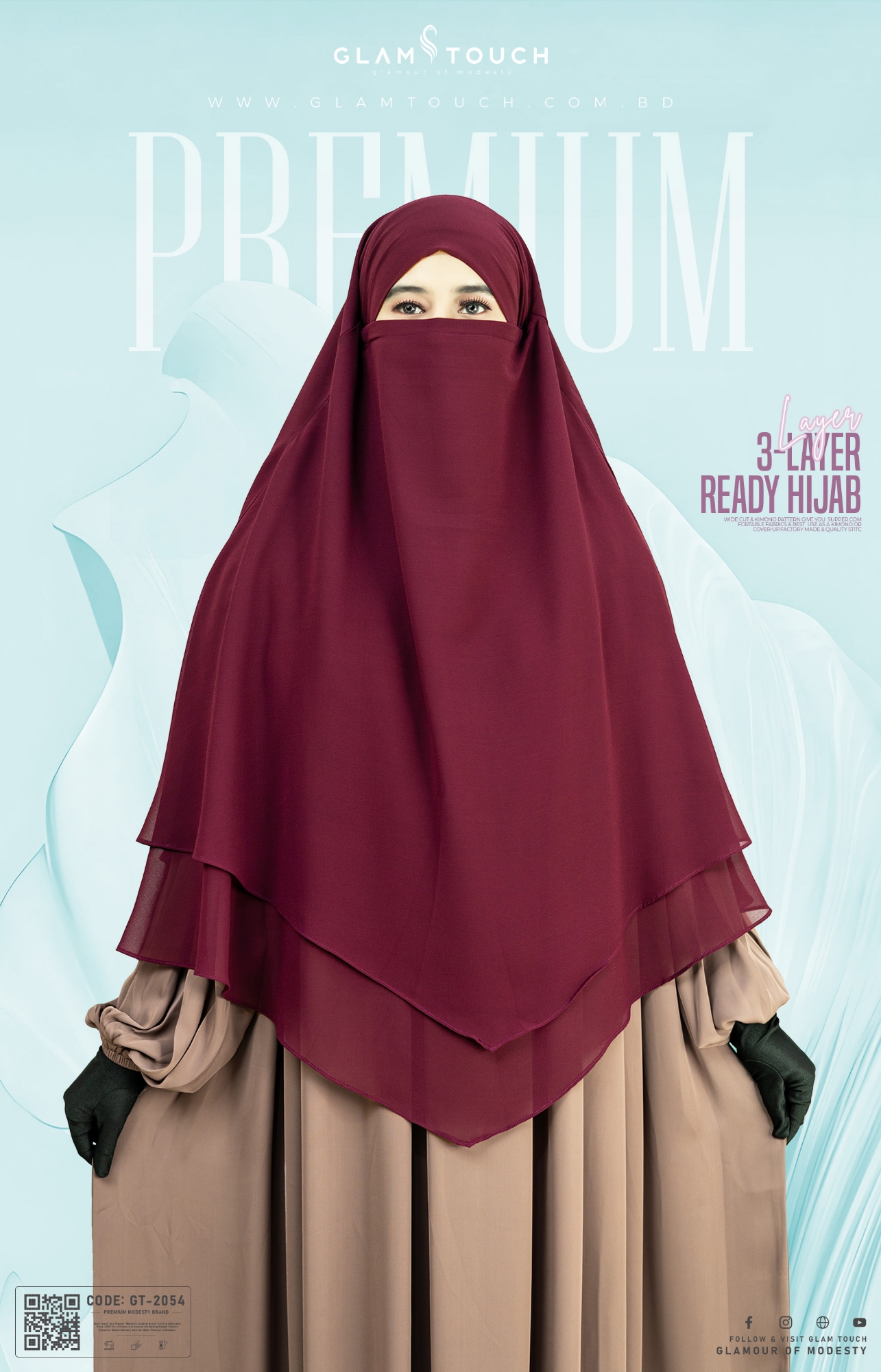 Picture of Glam Touch Premium - Meher 3 Layer Ready Hijab