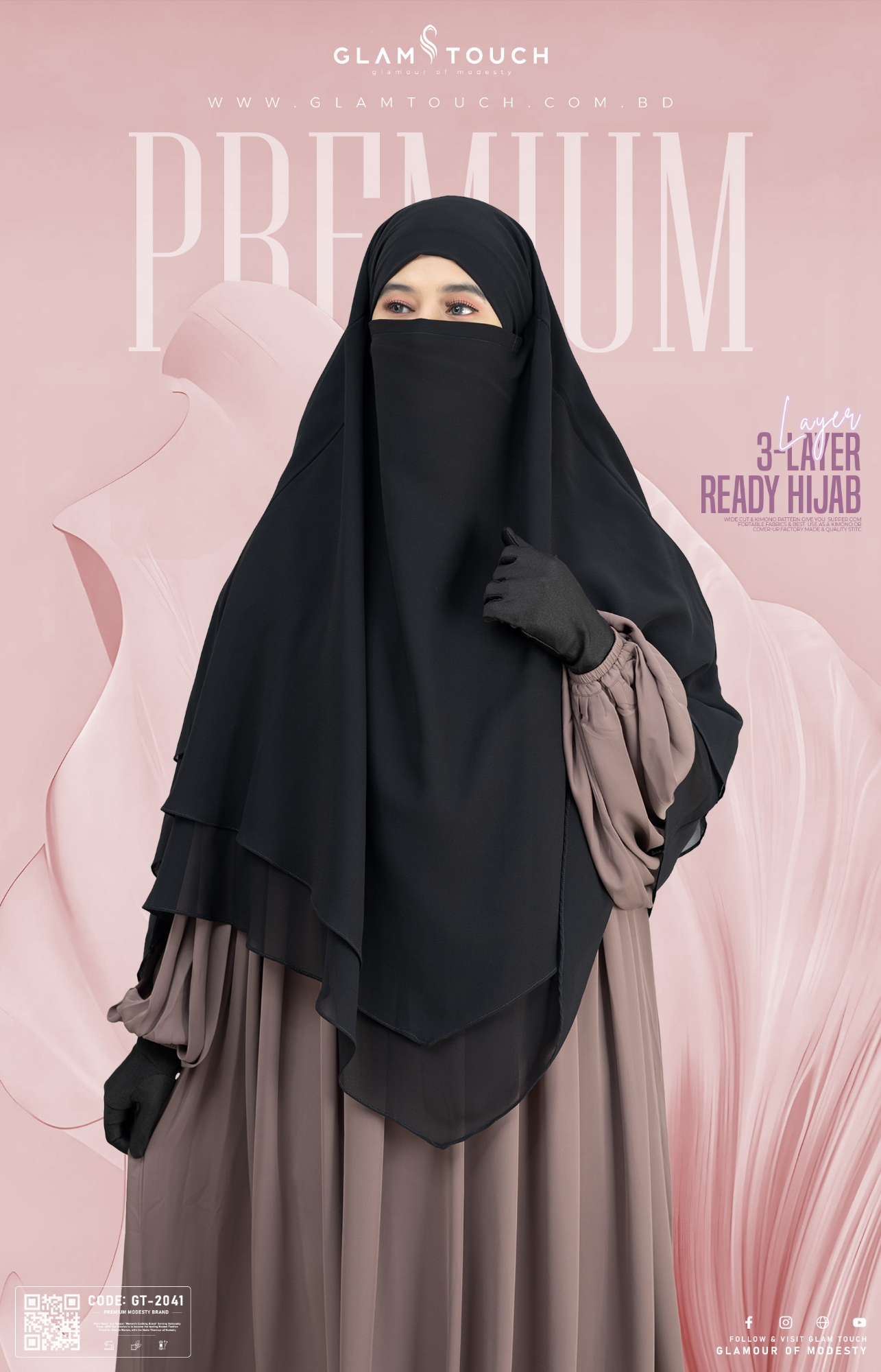 Picture of Glam Touch Premium - Meher 3 Layer Ready Hijab