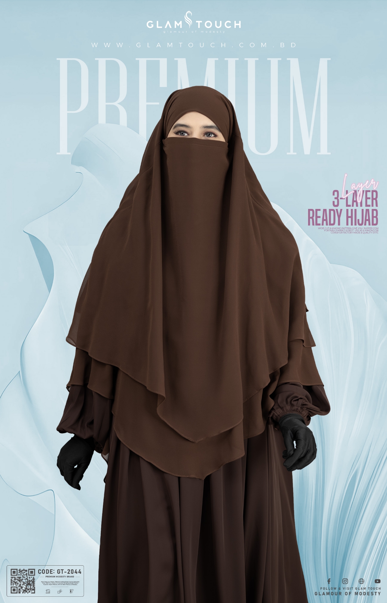 Picture of Glam Touch Premium - Meher 3 Layer Ready Hijab