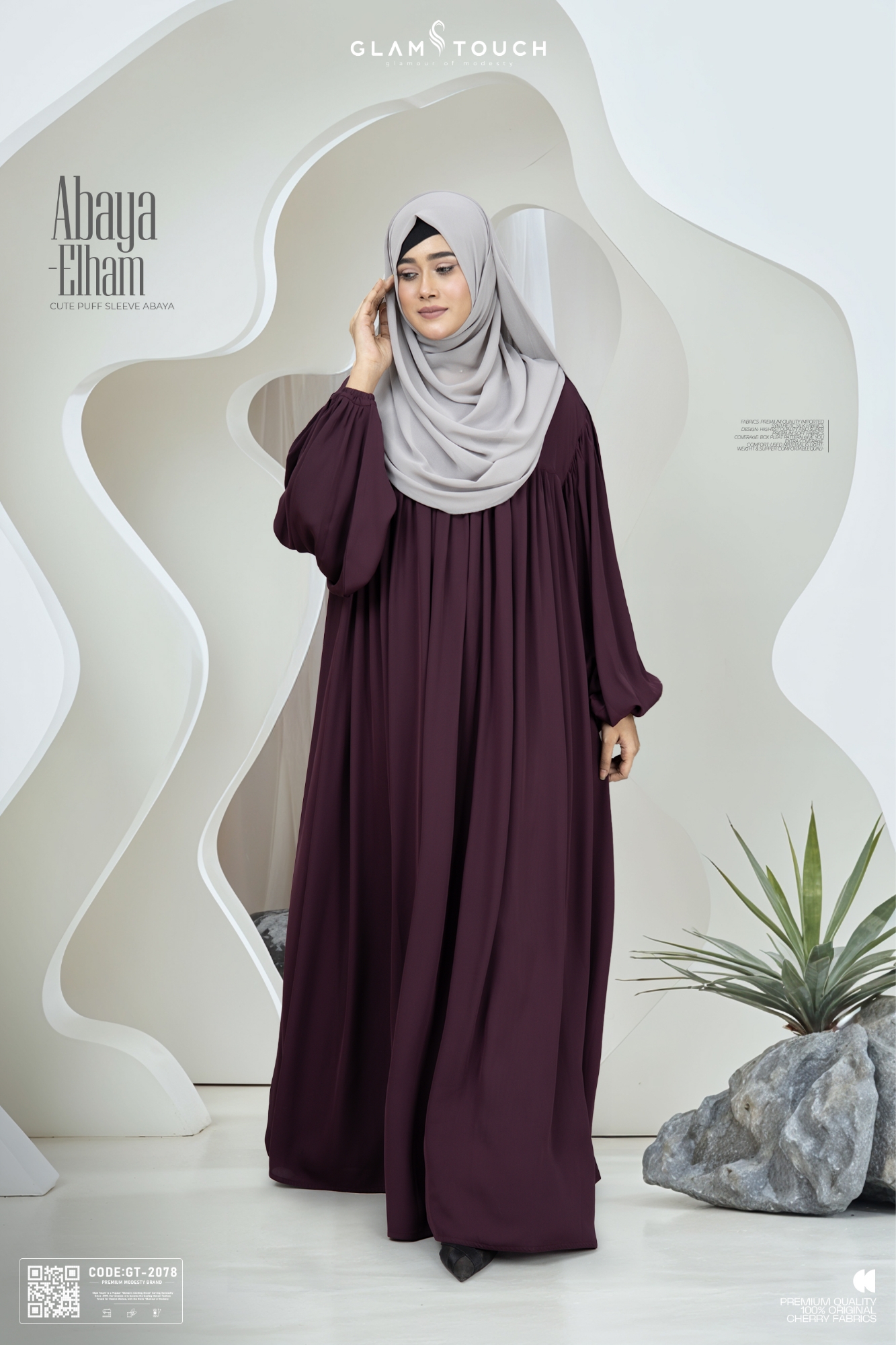 Picture of Abaya-Elham Cute Puff Sleeve Abaya