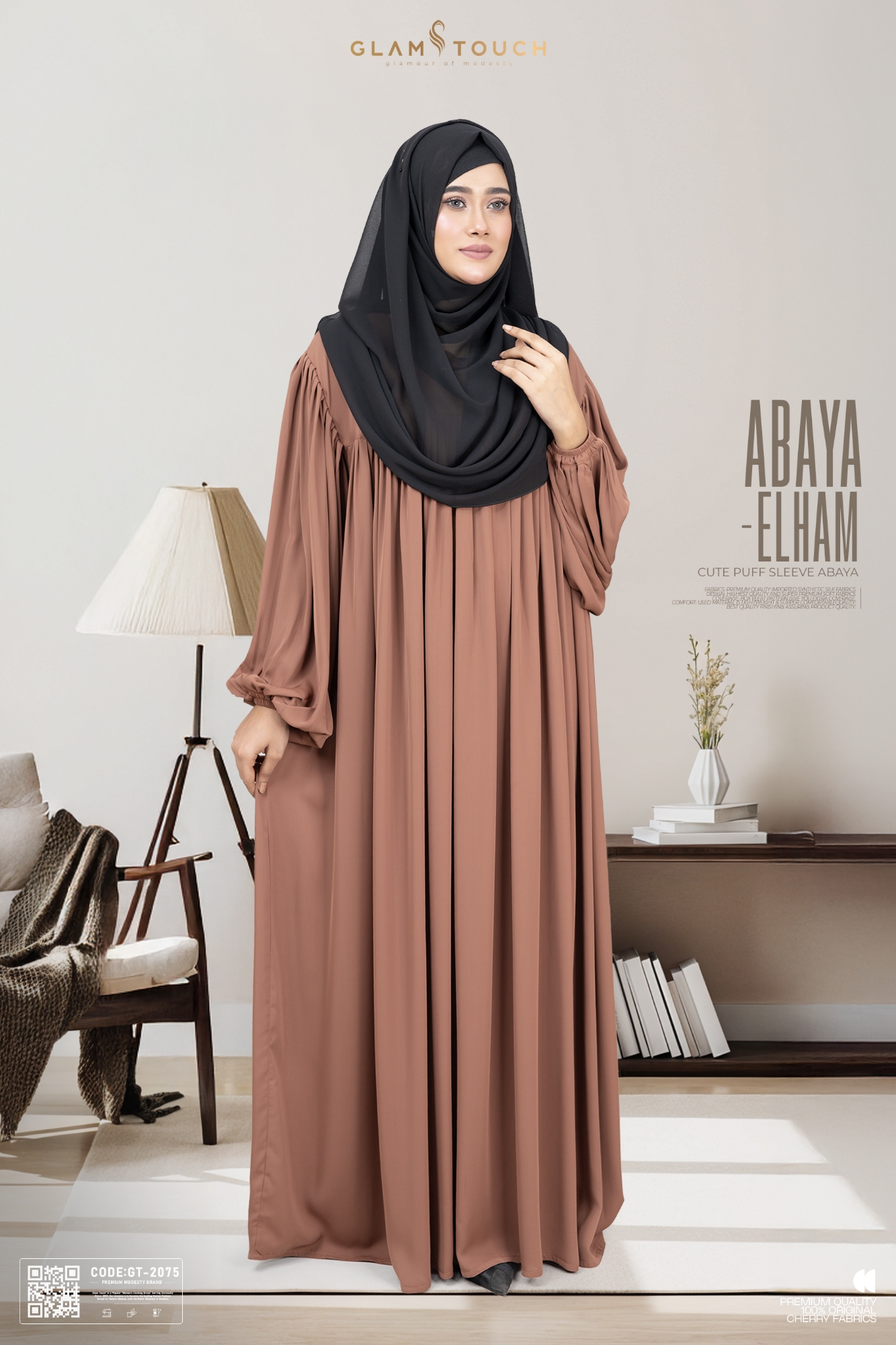 Picture of Abaya-Elham Cute Puff Sleeve Abaya