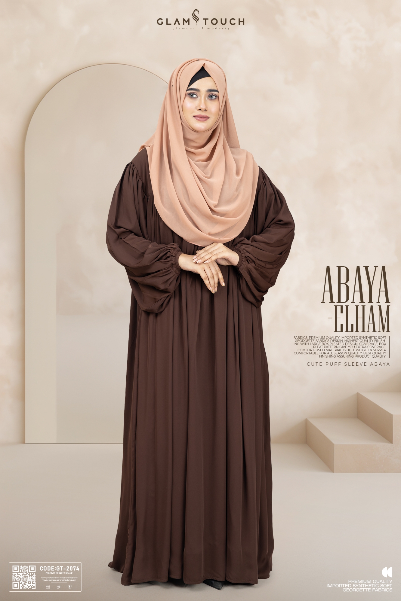 Picture of Abaya-Elham Cute Puff Sleeve Abaya