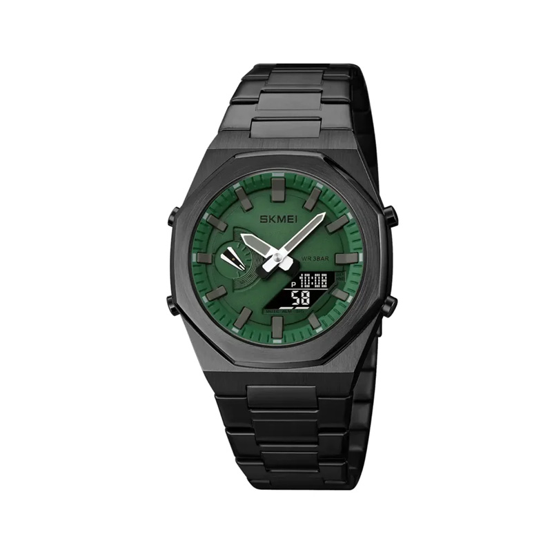Picture of Skmei 1816 Chrono Dual Display Waterproof Stainless Steel Men’s Watch-Green