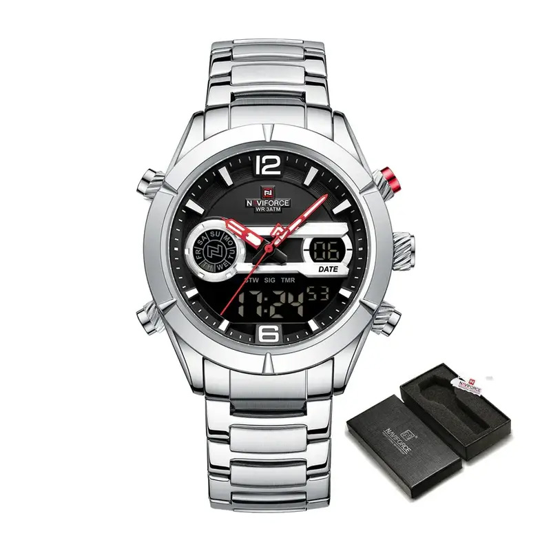 Picture of Naviforce 9232 Quartz Men’s Watch–Sliver Black