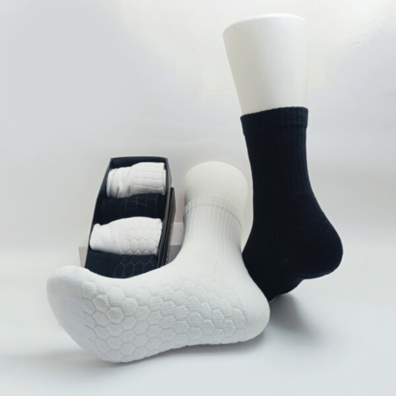 Picture of Terry Socks - -Mid Crew Length - Honeycomb Towel Bottom Knit Pattern - 4 Pair Pack Unisex - Royal Class - High Quality  Socks