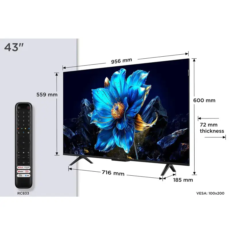 Picture of TCL 43" 4K HDR QLED Google TV (43P7K)