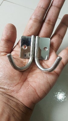 Picture of Coat Hook Double Leg (01 Pcs), Wall Hangers Hook  (With 2pcs Screw & 2pcs Royal Plug)