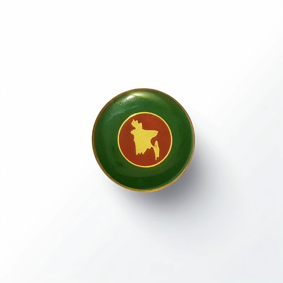 Picture of Bangladesh Flag and Map Coat Pin Brooch Round Design with Silica Gel Pack