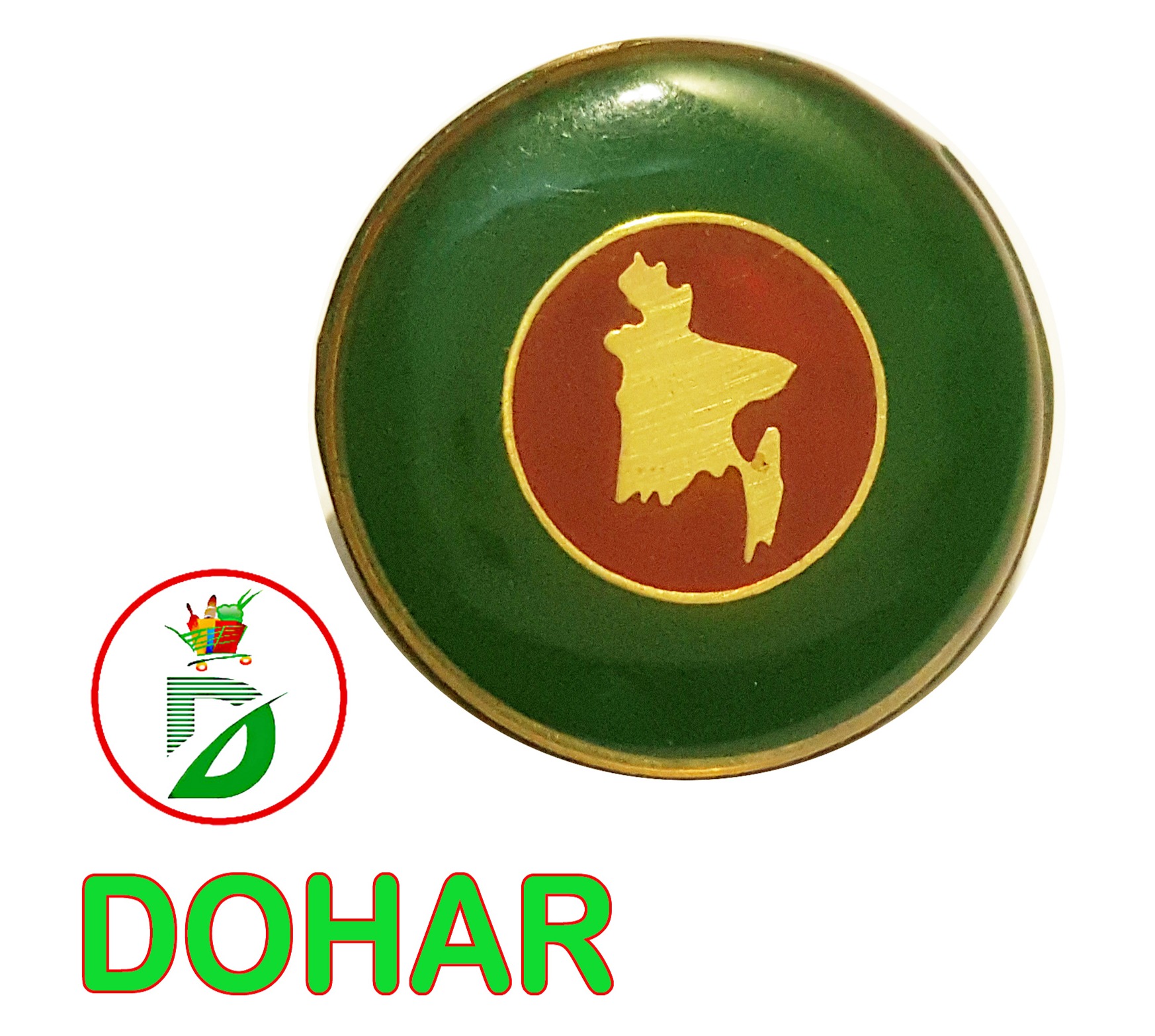 Picture of Bangladesh Flag and Map Coat Pin Brooch Round Design with Silica Gel Pack