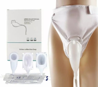 Picture of Reusable Silicone Urine Collector Portable Wearable Female Male Urinary Drainage Bag 1 Set