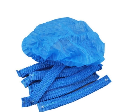 Picture of 100 Pcs Pack Disposable Surgical Head Cap, Mob Caps,Hair Net Cap,elastic Free Size,for Cosmetics, Beauty, Kitchen, Cooking, Home Industries, Hospital (Blue)