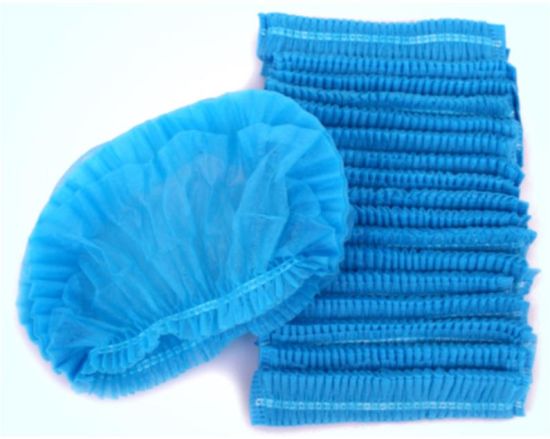 Picture of 100 Pcs Pack Disposable Surgical Head Cap, Mob Caps,Hair Net Cap,elastic Free Size,for Cosmetics, Beauty, Kitchen, Cooking, Home Industries, Hospital (Blue)