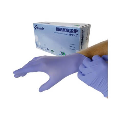 Picture of DERMAGRIP Powder Free Blue Nitrile Hand Gloves ● Origin Malaysia- 100pc, 1box