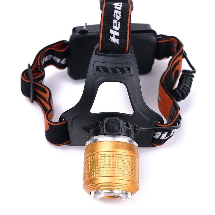 Picture of Rechargeable Led Headlight Dual Light Zoom Headlamp for using in OT Cycling BK Riding and Fishing
