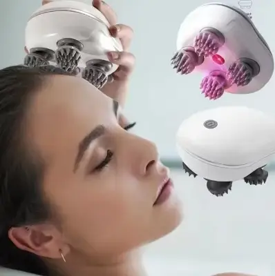 Picture of Electric Scalp Massager Handheld 2 Speeds Vibrating Head Massager with 96 Silicone Waterproof Mini Electric Head Massager