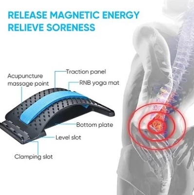 Picture of Back Stretcher, Lumbar Back Pain Relief Device, Multi-Level Back Massager Lumbar, Pain Relief for Herniated Disc, Sciatica, Scoliosis, Lower and Upper Back Stretcher Support - Body Massager