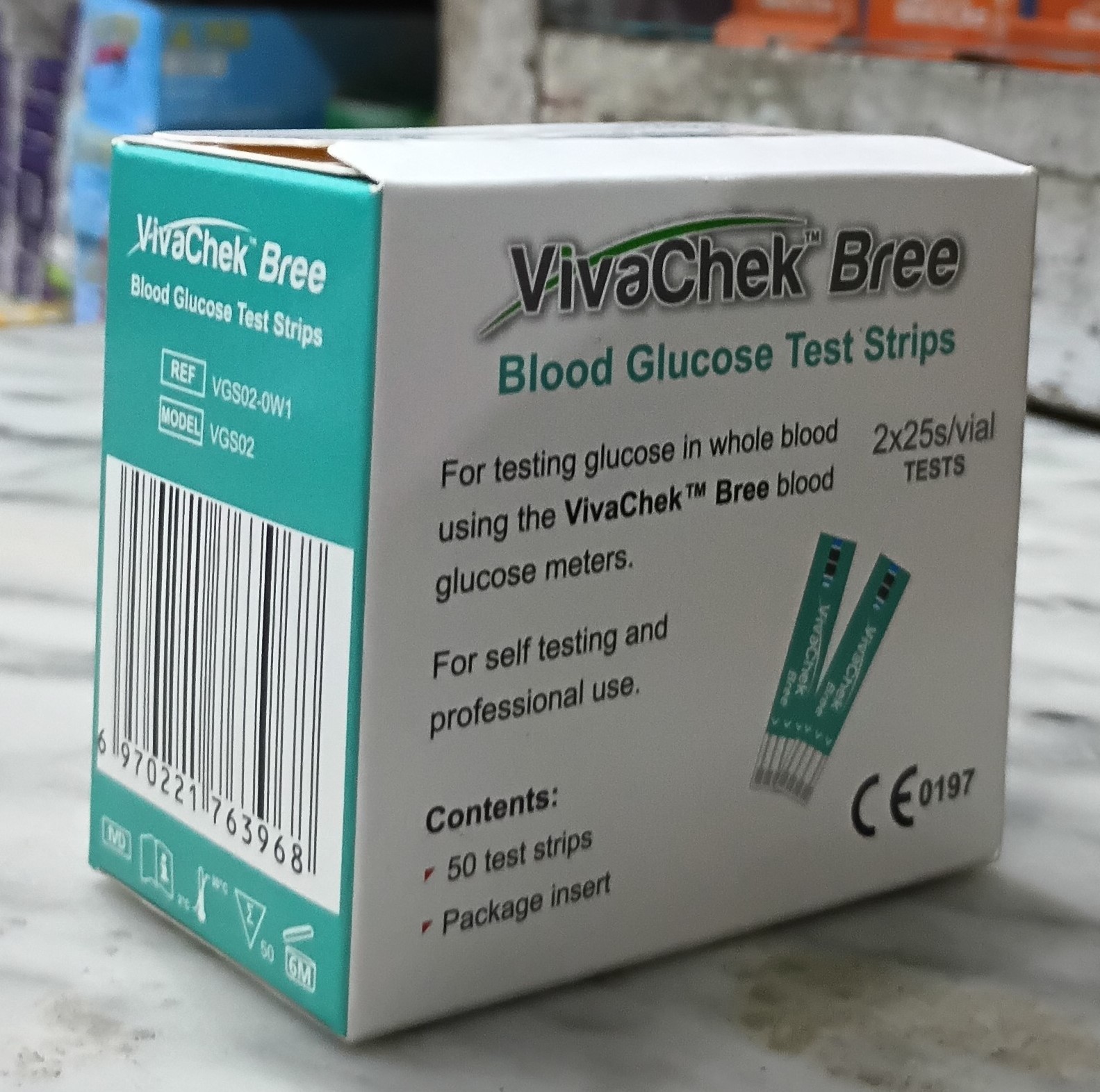Picture of VIVACHEK BREE BLOOD GLUCOSE STRIP (2*25pcs=50pcs)