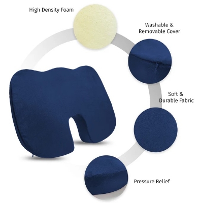 Picture of PREMIUM Coccyx Orthopedic Memory Foam Seat Cushion Back Pain Relief Chair Pillow