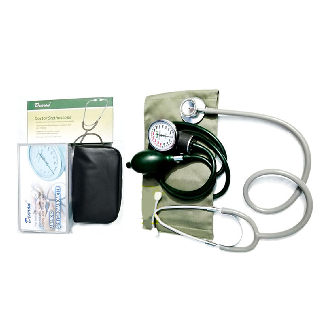 Picture of Manual Blood Pressure Machine & Stethoscope Dearon full set