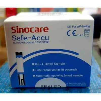 Picture of Sinocare Safe-Accu Blood Glucose Test Strip (2x25) 50pcs 1box Glucometer Strips