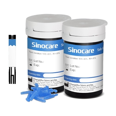 Picture of Sinocare Safe-Accu Blood Glucose Test Strip (2x25) 50pcs 1box Glucometer Strips