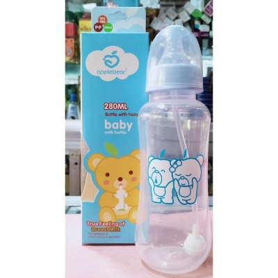 Picture of 280ml Apple Bear Plastic Baby Feeding Bottle Feeder-multicolor