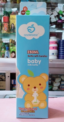 Picture of 280ml Apple Bear Plastic Baby Feeding Bottle Feeder-multicolor