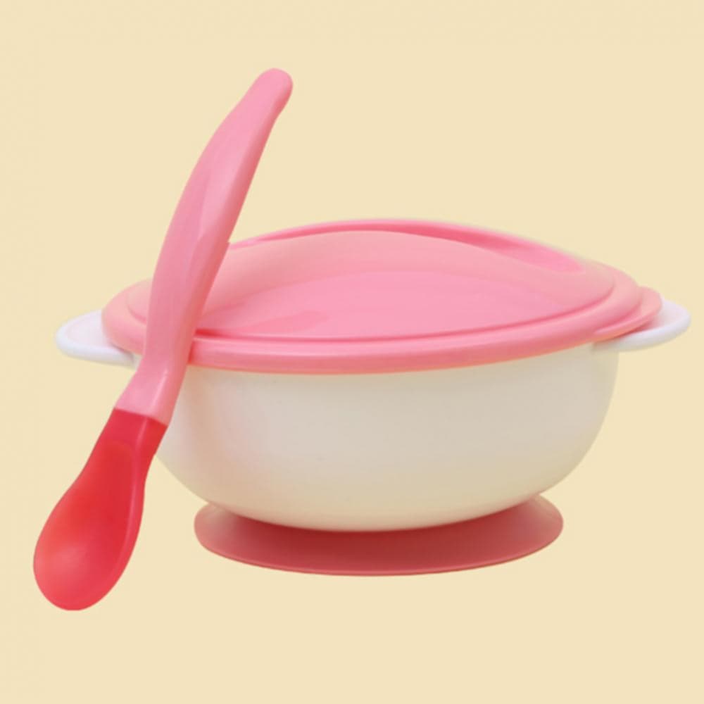 Picture of Baby Dinnerware Set Temperature Sensing Feeding Spoon Food Bowl and Plate Tray with Suction Cup for 6+Months